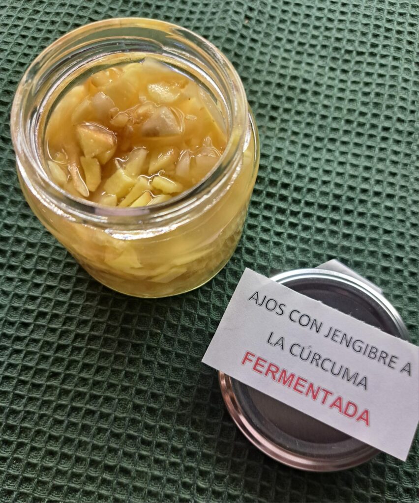 ajos y jenjgbre a la cúrcuma